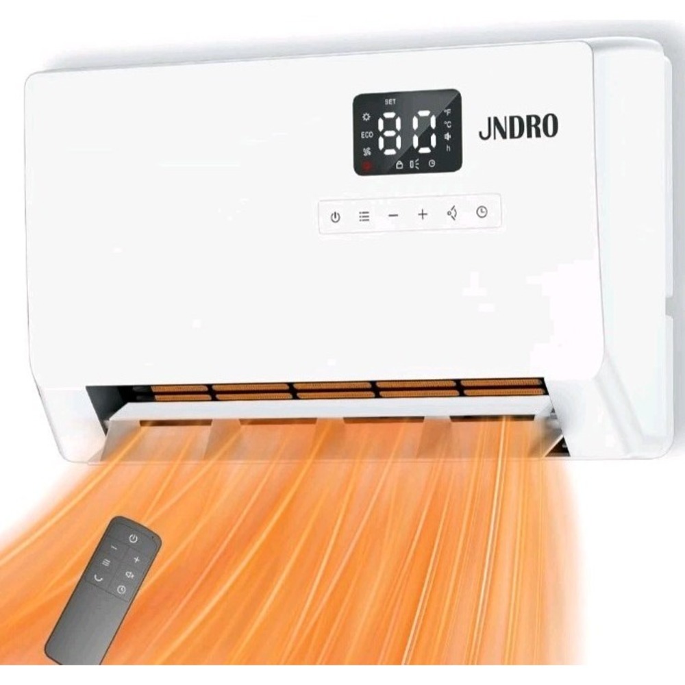 Wall-Mounted Space Heater with ECO Thermostat and Remote Control LED Display
